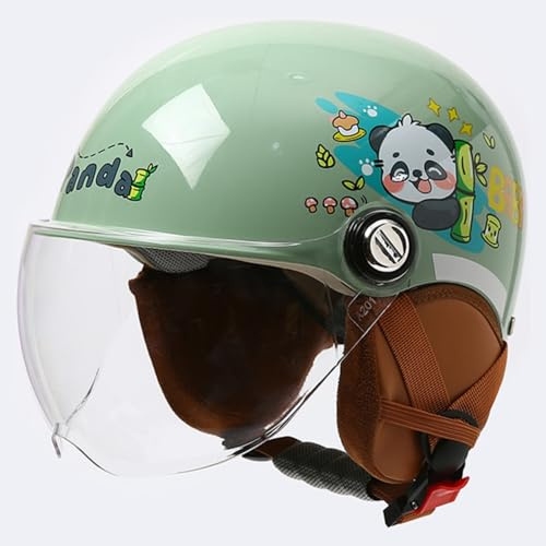 Casco Da Moto Mezzo Casco, Casco Jet Per Bambini Con Visiera Parasole, Casco Da Moto Aperto Per Bambini Dai 3 Ai 16 Anni, Omologato ECE 22.06 H,45-55cm