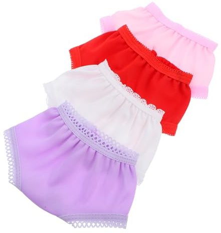 LALADEFIEE Lot de 4 Culottes pour Poupée 18 Pouces en Polyester, sous-vêtements Réutilisables Multicolores pour Accessoires D’Habillage et Jeu D’Imitation