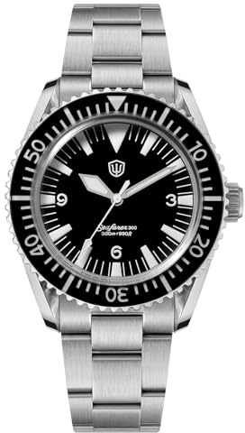 watchdives Montres de Olongée pour Hommes, Mouvement NH35 WD1967 Sharkmaster 300, Montre-Bracelet Automatique en Forme de Dôme en Cristal Saphir à Bulles