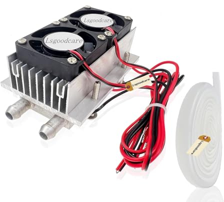 Lsgoodcare TEC1-12706 Système de refroidissement thermoélectrique Peltier 12 V avec dissipateur thermique, kit de refroidissement semi-conducteur Peltier à 2 puces, mini climatiseur et réfrigérateur +