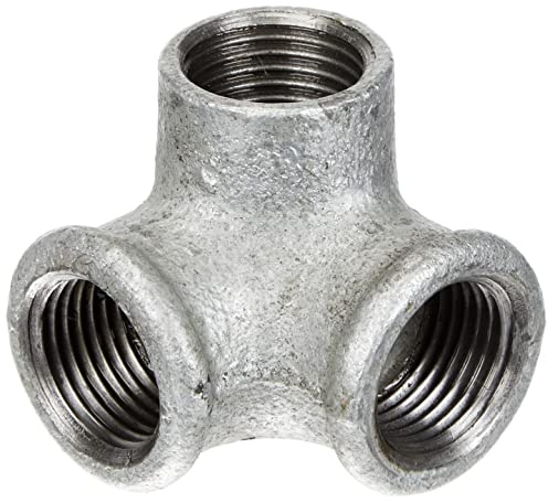 Sanitop-Wingenroth 2941 ángulo de tres vías Número 221 con rosca interior, 1/2 pulgadas, galvanizado, 1 pieza, Plata, 13255 8