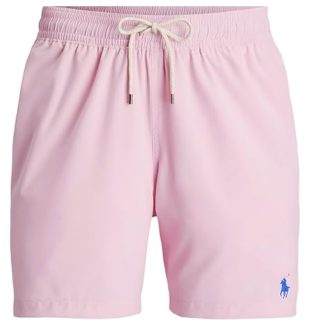 Ralph Lauren Men's Hawaiian Boxer Swim Shorts (Large, Pink)