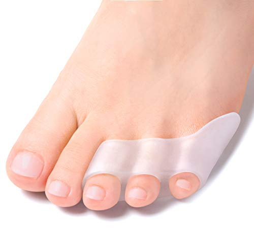 Welnove [8X] Zehenspreizer Silikon, Zehentrenner aus Silikon, Kleinen Zehen Zehenspreizer, Drei-Loch-Zehen Spreizer, für überlappende Zehen, Blasen, Schwielen, Gemilderte Fußschmerz den Reibung