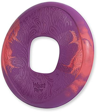 WEST PAW Seaflex Sailz Dog Toy Flying Disc – Machine Washable Dog Toys for Moderate Chewers – Eco-Friendly Zogoflex Toys for Dogs – Perfect for Gnawing, Fetch, Catch, Pet Training – Hibiscus