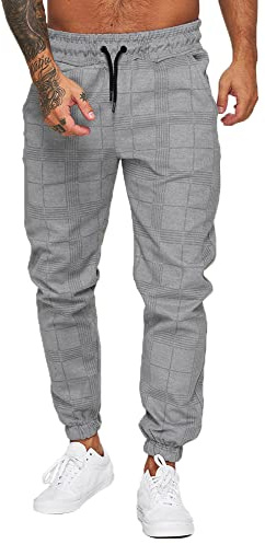 Pantalons de Jogging Pantalons d'entraînement pour Hommes Pantalons de Sport Coupe Ample Pantalons de survêtement Longs Pantalons décontractés à Carreaux pour Hommes