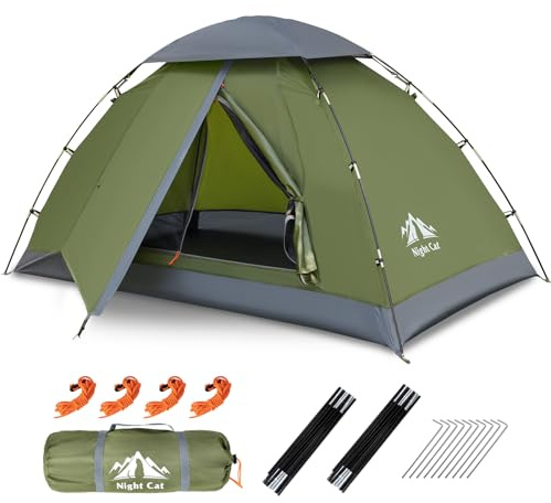 Night Cat Upgraded Backpacking Tents 2 Persons Easy Clip Setup Camping Tent Adults Scouts Heavy Rainproof Compact Lightweight,Double-Size