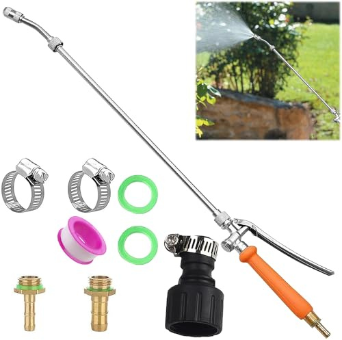 Hojalis Bacchetta per Irrigazione da Giardino, 72cm Bacchetta Spruzzatore in Acciaio Inox, Ricambio Universale in Ottone 3/8 e 3/4, Bacchetta Spray per Lavaggio Auto, Irrigazione Giardino