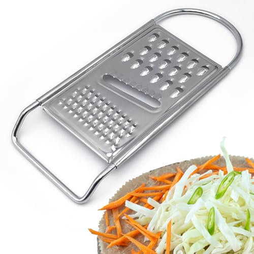 Leddy Living - Grattugia Piana 21 cm in Acciaio | Mandolina Multiuso per Formaggio, Verdure, Zenzero, Cioccolato | Utensile Ergonomico e Facile da Pulire | Acciaio Inossidabile