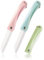 IKOPFLN 3 Piezas cuchillos niños aprendizaje cuchillos para niños cuchillos niños cerámica plegable Con cadena para colgar Mangos Ergonómicos y Seguros