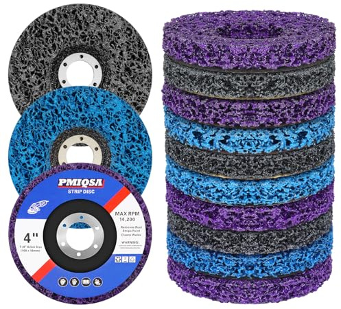 PMIQSA 10 Piezas 100mm Discos de Limpieza Gruesos, CSD Disco Desbaste para Amoladora Angular para Metal Eliminación Oxido Pintura Descamación