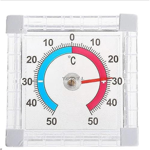 Paquete de 2 termómetros autoadhesivos para puerta de ventana, mide con precisión la temperatura, termómetro digital para exteriores resistente a la intemperie, adecuado para ventanas y uso al aire