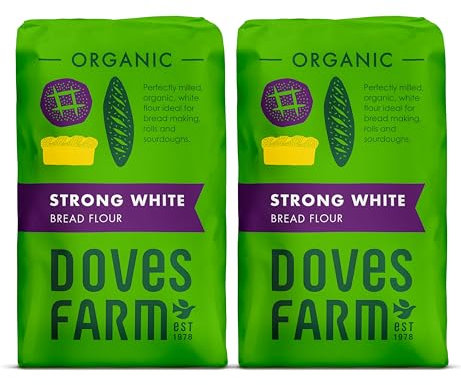 Doves Farm Organic Strong White Bread Flour 1.5kg - Pack of 2 | 100% Organic, Vegan, Kosher & Dairy-Free | Ideal for Bread, Sourdough, Rolls, Bread Machines | No Nuts, Eggs or Milk
