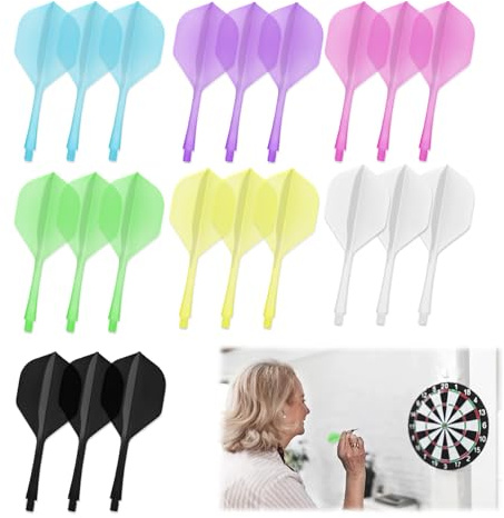Pennle 21 PCS Integrated Dart Shaft and Flights, 2BA Thread One-Piece Darts Accessories, Professional Durable Anti-Falling Dart Flight Set, Multi-Colored Flights for Precision and Style