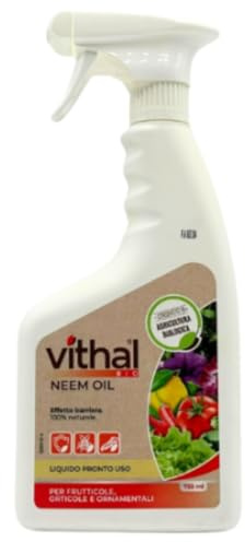 VITHAL Olio di Neem Integratore per Piante Bio - 100% Naturale - Favorisce la Resistenza e il Benessere - Uso Non Alimentare - 750 ml
