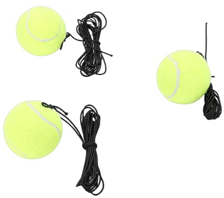 Erchineko 3st Tennisträningsbollar med Snören, Självträningsutrustning för Självträning Av Syntetiska Fibrer för Nybörjare, Rebound-boll med Elastisk Sträng för Att Träna Volley, Inomhus