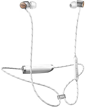 House of Marley Uplift 2 Wireless - écouteurs Bluetooth / écouteurs avec isolation de bruit, Micro pour appel mains-libres, 3 boutons de commande, ergonomie ajustement parfait - Silver