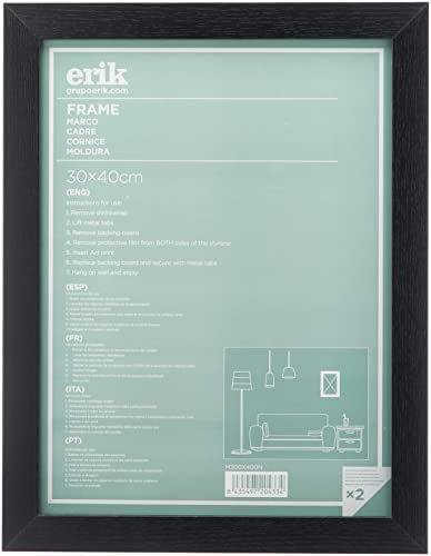 Grupo Erik - Cadre 30 x 40 cm - Noir | Cadre Poster, Affiche Decoration Murale, Prints, Grand Cadre Photo