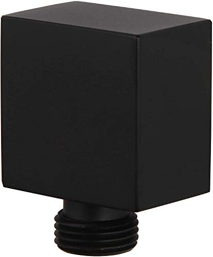 Codo de suministro de agua de latón macizo para montaje en pared, acabado negro mate