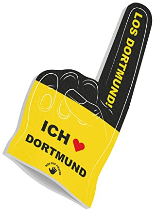 HIGH FIVE FINGERS Dortmund Fahne My City Flagge Schaumstoff Hand für Fussball, Handball, Leichtathletik | Fanartikel für Spiele, Stadion und Events | One Size | 40 x 20 x 2,5 cm