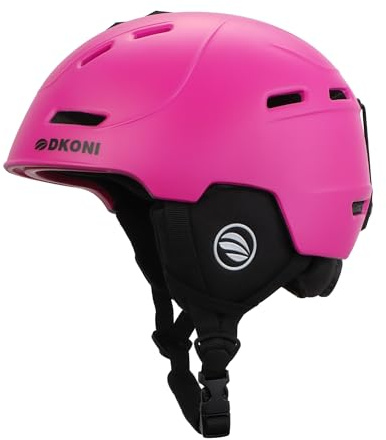 DKONI - Casco da sci per adulti, casco da snowboard per uomini, donne e adolescenti, casco certificato per sport sulla neve per sci e snowboard (Rosa, M: 54-58cm)