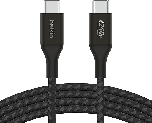 Belkin BoostCharge USB-C to USB-C Power charger cable, USB-IF certified fast charging cable with 240W Power Delivery for iPhone 17, 16, 15, MacBook, Chromebook, Galaxy, iPad, Pixel & More - 1m, black