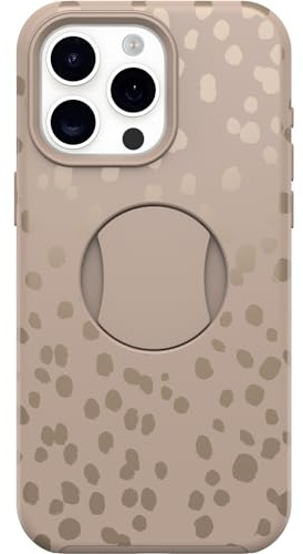OtterBox iPhone 15 Pro MAX (endast) OtterGrip Symmetry Series-fodral – brun (ON The SPOT), inbyggt grepp, tunt fodral, fäster till MagSafe, upphöjda kanter skyddar kamera och skärm