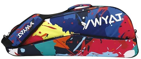UNISTRENGH Sac de Badminton Tennis Imperméable à l'eau, pour 3-6 Raquettes avec Fermeture éclair, Sac à Dos Sport, pour Hommes Femmes (Yaune)