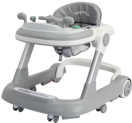 UBRAVOO 2-in-1-Lauflernhilfe, Lauflernhilfe für Kleinkinder mit herausnehmbarer Futterschale und Musikablage, faltbarer Lauflernwagen für Kinder im Alter von 6 bis 18 Monaten
