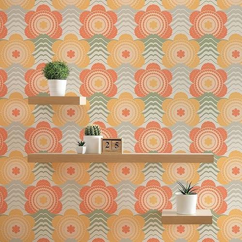 Tapete Lenni Blumen M1-No.10946 | Vlies | Orange | Gelb | Tadessi | 8,50 m x 0,53 m