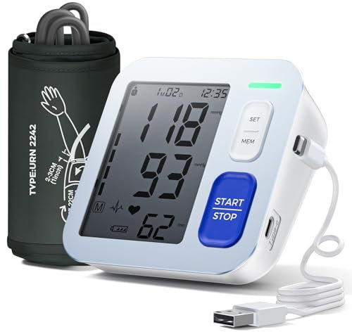 Mini Misuratore di Pressione, Misuratore Misuratore di Pressione, Misuratore Pressione da Braccio Con schermo Retroilluminato a LCD ad alta Risoluzione, per Circonferenza del Braccio