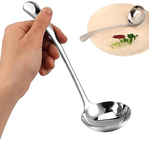 7.9 Inch Soup Ladle Small Ladle Silver Small Gravy 18/10 Stainless Steel Sauce Ladles Gravy Ladles for Spooning Sauces or Gravies