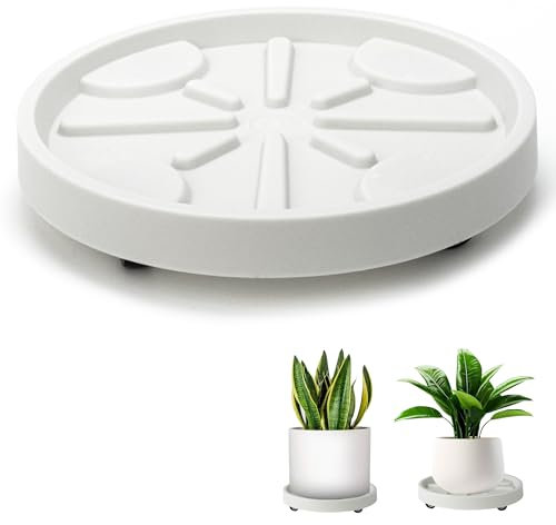 xiruiubao Plataforma con Ruedas Plantas, Soporte para Macetas con Ruedas 360 ° Giratorias, Macetero con Ruedas Redondo ø 22cm, Rodillo para Plantas para Exteriores e Interiores