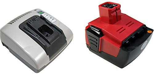 2in1 Angebot im Set: Akku Schnellladegerät + Hochleistungs Li-Ion 14,4V 3000mAh Akku für Hilti B144 SF 144-A SF 144-A CPC SFH 144-A SFH 144-A CPC SFL 144-A SID 144-A CPC SIW 144-A CPC
