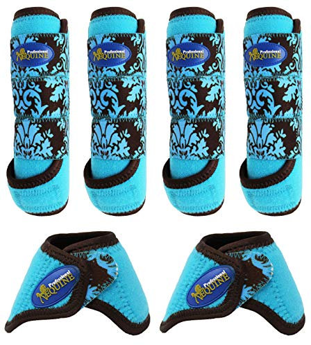 Professional Equine Horse Medium 4-Pack Sports Medicine Splint & Bell Boots 4169D