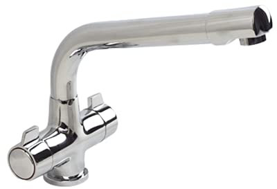 Kitchen Sink Mixer Tap Swivel Spout Twin Handles Durable Monobloc