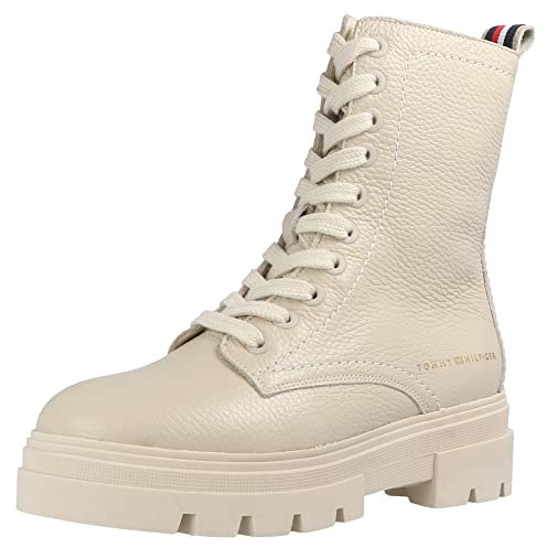 Tommy Hilfiger Damen Schuhe TH Warmlined Runner Sneaker Gefüttert aus Wildleder, Weiß (Ecru), 41 EU