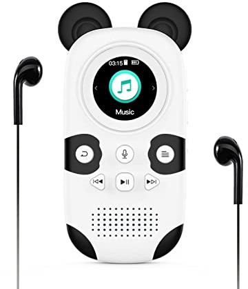 64GB Lettore MP3 per bambini Bluetooth 5.3 con altoparlante per cuffie Supporta radio FM, sveglia, registrazione con un solo tasto, funzione cronometro