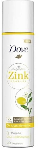 Dove Deo Spray Citrus- und Pfirsichduft Deo ohne Aluminium mit pflegendem Zink-Komplex 100 ml 1 Stück