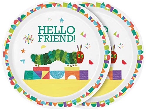 GEDALABELS Teller Raupe Nimmersatt Hello Friend 2er Set, Grün, 14833