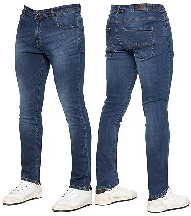 989Zé ENZO Mens Jeans Stretch Skinny Slim Fit Denim Pants Trousers EZ325 All Waist Sizes DSW 32 Short