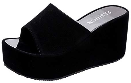 MJGkhiy Ciabatte Mare Donna con Zeppa Morbida Pantofole Espadrillas Plateau Spiaggia Sandalo Eleganti Bohemia da Passeggio