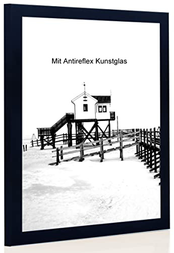 Bildram svart med antireflekterande glas – bildstorlek 70 x 100 cm – listbredd 30 mm
