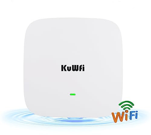KuWFi access point wifi 6 poe AX1800 Dual Band, velocità WiFi 1800 Mbps/porta Gigabit di collegamento/supporto Ethernet access/for switch POE/Commerciali/centri commerciali/luoghi grandi e densi