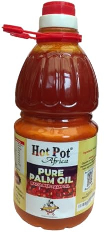 Red Palm Oil 2L Bottle – 100% Pure Unrefined Nigerian Palm Oil for Cooking | African Cooking Oil for Jollof Rice, Egusi & Stews | Natural Vitamin A & E | Hot Pot Africa