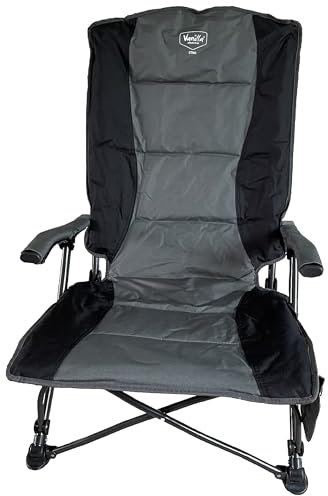 Vanilla Leisure Low Beach Chair Quick Dry Fabric Max 180kg Load Collapsible Heavy Duty Folding Chair for Concert Camping Fishing Garden - Folds up Easily complete with Carry Bag