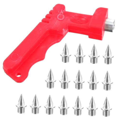 16 Pièces Pointes Piste en Acier Inoxydable avec 1 Clé à Pointe Athlétisme, 6mm Pointe Athlétisme Cross Country Pointes d'athlétisme Pointes de Rechange pour Chaussures avec clé à Pointes