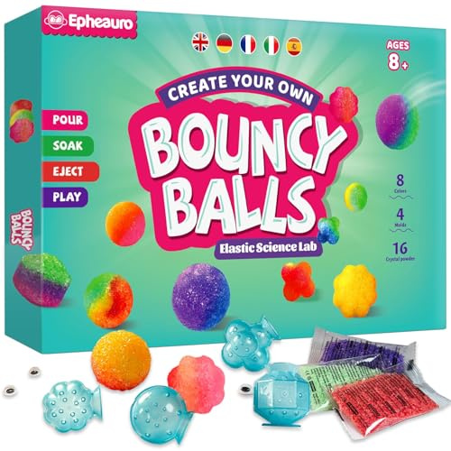 Epheauro Kit de Balle Rebondissante pour Enfants de 8 Ans et Plus – Jouet Expérimental Scientifique Amusant – Kit de Bricolage Éducatif Fabriqué Jusqu'à 20 Balles