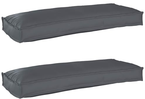 vidaXL Set de Coussins de Palette 2 pcs Anthracite 100 x 40 x 8 cm, Aménagement Jardin, Meubles palettes Modernes, Coussins extérieurs résistants à l'eau, Coin Patio Confortable