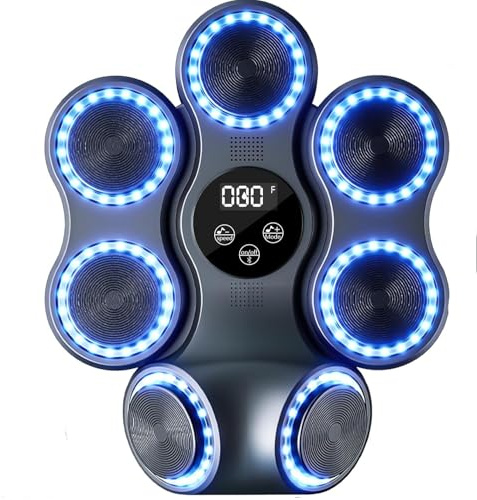 Music Boxing Machine Adulti, 9 Modalità di Velocità Macchina da Boxe Musicale Pugile con Guanti, Macchina da Boxe con Luci LED e Musica, Montato A Parete, per Bambini e Adulti