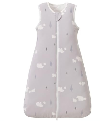 Nivolltha Super Soft Winter Baby Sleeping Bag 2.5 TOG, 100% Cotton Warm Sleeping Bag 6-18 Months for Infant Toddler, Newborn Essentials, Bear